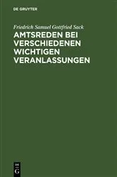 Book cover of Amtsreden bei verschiedenen wichtigen Veranlassungen by Friedrich Samuel Gottfried Sack