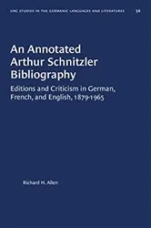 Book cover of An Annotated Arthur Schnitzler Bibliography by Richard H. Allen