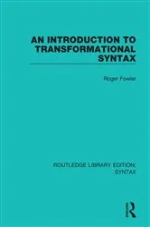 Book cover of An Introduction to Transformational Syntax by Roger Fowler