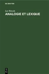 Book cover of Analogie et Lexique by Unknown