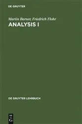 Book cover of Analysis I (4th ed.) by Martin Barner