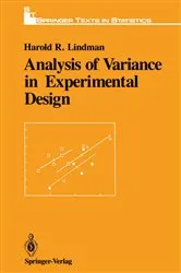 Book cover of Analysis of Variance in Experimental Design by Harold R. Lindman