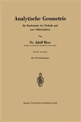 Book cover of Analytische Geometrie für Studierende der Technik und zum Selbststudium (5th ed.) by Unknown