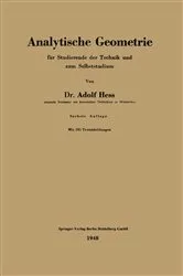 Book cover of Analytische Geometrie für Studierende der Technik und zum Selbststudium (6th ed.) by Adolf Hess