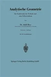 Book cover of Analytische Geometrie für Studierende der Technik und zum Selbststudium (7th ed.) by Adolf Hess