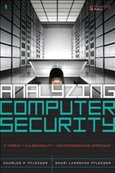 Book cover of Analyzing Computer Security by Charles P. Pfleeger