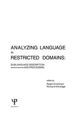 Book cover of Analyzing Language in Restricted Domains by Ralph Grishman