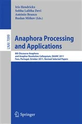 Book cover of Anaphora Processing and Applications by Iris Hendrickx