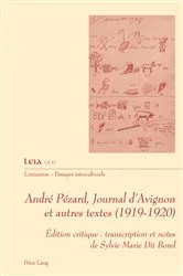 Book cover of André Pézard, Journal d’Avignon et autres textes (1919-1920) by Sylvie Marie Dit Borel