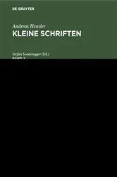 Book cover of Andreas Heusler: Kleine Schriften. Band 2 by Stefan Sonderegger