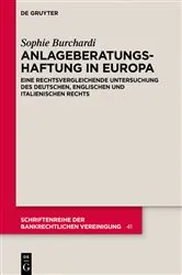 Book cover of Anlageberatungshaftung in Europa by Sophie Burchardi