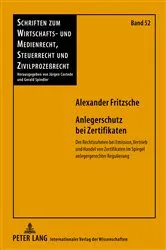 Book cover of Anlegerschutz bei Zertifikaten by Gerald Spindler