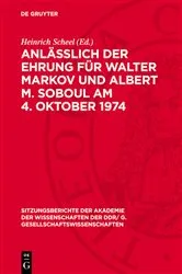 Book cover of Anläßlich der Ehrung für Walter Markov und Albert M. Soboul am 4. Oktober 1974 by Heinrich Scheel