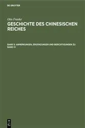 Book cover of Anmerkungen, Ergänzungen und Berichtigungen zu Band IV by Otto Franke