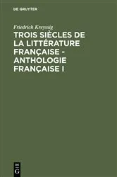 Book cover of Anthologie française I (2nd ed.) by Friedrich Kreyssig