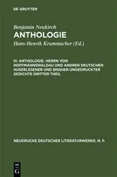 Book cover of Anthologie. Herrn von Hoffmannswaldau und andrer Deutschen auserlesener und bißher ungedruckter Gedichte dritter Theil by Benjamin Neukirch
