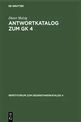 Book cover of Antwortkatalog zum GK 4 by Dieter Melzig