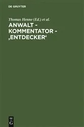 Book cover of Anwalt - Kommentator - 'Entdecker' by Thomas Henne