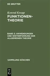 Book cover of Anwendungen und Weiterführung der allgemeinen Theorie (13th ed.) by Konrad Knopp