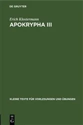Book cover of Apokrypha III by Erich Klostermann