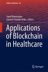 Book cover of Applications of Blockchain in Healthcare by Suyel Namasudra