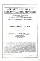 Book cover of Applying Health And Safety Training Methods by James P. Kohn