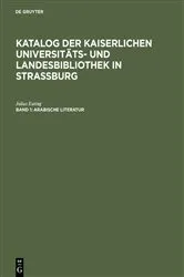 Book cover of Arabische Literatur by Julius Euting