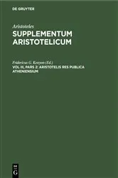 Book cover of Aristotelis Res publica Atheniensium by Fridericus G. Kenyon