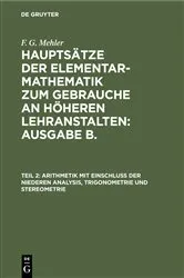 Book cover of Arithmetik mit Einschluß der niederen Analysis, Trigonometrie und Stereometrie by A. Schulte-Tigges