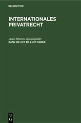 Book cover of Art 20–24 nF EGBGB (10th ed.) by Dieter Heinrich