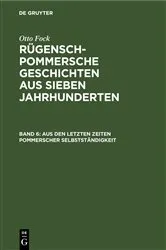 Book cover of Aus den letzten Zeiten Pommerscher Selbstständigkeit by Otto Fock