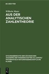 Book cover of Aus der analytischen Zahlentheorie by Wilhelm Maier