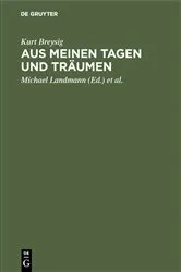 Book cover of Aus meinen Tagen und Träumen by Kurt Breysig