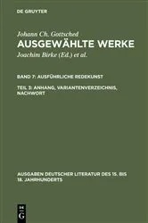 Book cover of Ausführliche Redekunst. Anhang, Variantenverzeichnis, Nachwort by Johann Christoph Gottsched
