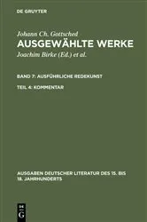 Book cover of Ausführliche Redekunst. Kommentar by Johann Christoph Gottsched