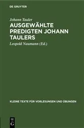 Book cover of Ausgewählte Predigten Johann Taulers by Johann Tauler