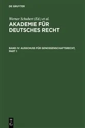 Book cover of Ausschuß für Genossenschaftsrecht by Werner Schubert