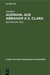 Book cover of Auswahl aus Abraham a S. Clara by Unknown
