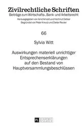 Book cover of Auswirkungen materiell unrichtiger Entsprechenserklaerungen auf den Bestand von Hauptversammlungsbeschluessen by Unknown