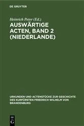 Book cover of Auswärtige Acten, Band 2 (Niederlande) by Heinrich Peter