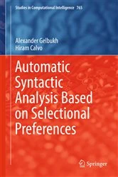 Book cover of Automatic Syntactic Analysis Based on Selectional Preferences by Alexander Gelbukh