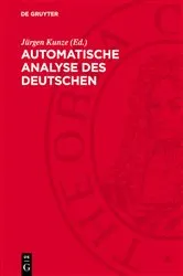 Book cover of Automatische Analyse des Deutschen by Unknown