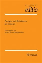 Book cover of Autoren und Redaktoren als Editoren by Jochen Golz