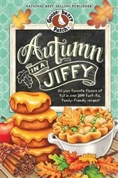 Book cover of Autumn in a Jiffy Cookbook by Gooseberry Patch