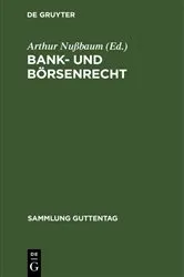 Book cover of Bank- und Börsenrecht by Arthur Nußbaum