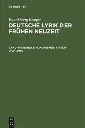 Book cover of Barock-Humanismus: Krisen-Dichtung by Hans-Georg Kemper
