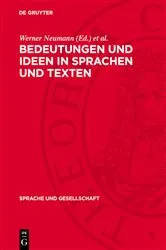 Book cover of Bedeutungen und Ideen in Sprachen und Texten by Werner Neumann
