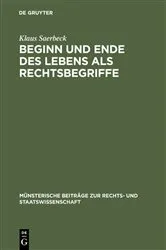 Book cover of Beginn und Ende des Lebens als Rechtsbegriffe by Unknown