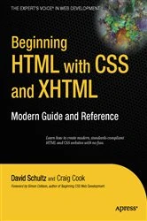 Book cover of Beginning HTML with CSS and XHTML by Craig Cook