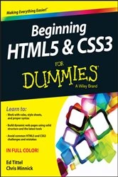 Book cover of Beginning HTML5 and CSS3 For Dummies by Ed Tittel